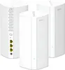 Three white mesh routers are arranged in a group against a white background. Podgląd zdjęcia produktu