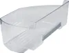 A clear plastic refrigerator drawer with a gray handle. Produktbild-Vorschau