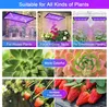 A collage of images showing different applications of grow lights for plants, including houseplants, grow tents, and greenhouses, as well as close-ups of succulents and strawberries. Náhľad obrázku produktu