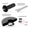 Image shows various accessories for a power tool, laid out on a white background. Produktbild-Vorschau