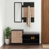 Garderobe Dana mit Schuhbank Schwarz Produktbild-Vorschau 2