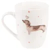 Clayre & Eef Kubek 300 ml Beżowo-brązowy Porcelanowy Jamnik Podgląd zdjęcia produktu 2