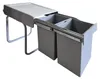 A pull-out waste sorting system with two bins, mounted on a metal frame, shown against a white background. Produktbild-Vorschau