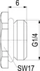 Js Entleerungsstopfen Mit O-Ring  Dn8,1/4",Messing Anteprima dell’immagine prodotto 1