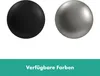 Two spheres, one black and one metallic gray, are shown against a white background. Below them is a teal bar with text. Produktbild-Vorschau