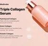 A bottle of Medicube Triple Collagen Serum is shown with descriptive text about its benefits. Podgląd zdjęcia produktu