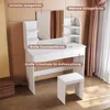 SONNI Schminktisch Weiß 108×40×140 cm  mit Spiegel und Produktbild-Vorschau 1