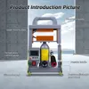 A rosin press machine is shown with various parts labeled. Produktbild-Vorschau
