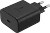 A black USB-C fast charging adapter with European plug prongs. Produktbild-Vorschau
