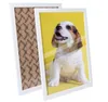 Two picture frames are shown, one with a brown patterned backing and the other displaying a beagle puppy on a yellow background. Produktbild-Vorschau