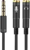 3, 5mm Stereo Audio Stecker auf 2 Weibliche Headset Mic Y Produktbild-Vorschau 1