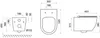 Technical drawing with dimensions of a wall-hung toilet. Produktbild-Vorschau