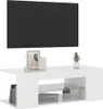 vidaXL TV skříňka s LED světly ve vysokém lesku bílá Náhled obrázku produktu 3