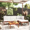 vidaXL 5-tlg. Garten-Lounge-Set mit Kissen Cremefarbenes Produktbild-Vorschau 2