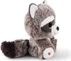 A plush raccoon toy is shown from the side against a white background. Produktbild-Vorschau