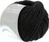 A ball of black yarn with a label. Produktbild-Vorschau