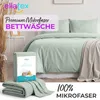EllaTex Premium Mikrofaser Bettwäsche 135x200 + 80x80 cm – Produktbild-Vorschau 2