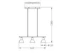 A technical drawing of a pendant light fixture with dimensions. Produktbild-Vorschau