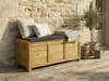 Coffre de jardin "Gana" en bois - 125 x 60 x 55 cm - Marron Voir les images du produit 2