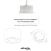 Diagrams and text illustrating compatibility of a lighting component with GU10 recessed lights. Produktbild-Vorschau