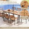 An outdoor dining set with a table and chairs next to a swimming pool. Náhled obrázku produktu