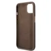 The image shows the inside of a brown phone case with the Guess logo embossed on it. Podgląd zdjęcia produktu