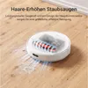 A robotic vacuum cleaner on a wooden floor, with a graphic overlay illustrating its cleaning mechanism. Voir les images du produit