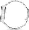 A side view of a silver watch with a metal band against a white background. Produktbild-Vorschau