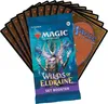 A Magic: The Gathering Wilds of Eldraine Set Booster pack is shown fanned out with several card backs behind it. Podgląd zdjęcia produktu