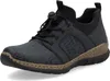 A studio shot of a black sneaker. Voir les images du produit