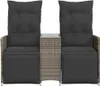 vidaXL Canapé de jardin 2 places réglable avec table Gris Voir les images du produit 4