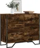 vidaXL Komoda kouřový dub 91x35,5x74,5 cm materiál na bázi Náhled obrázku produktu 2