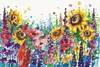 Vlies Fototapete GEMÄLDE - SOMMERBLUMEN IM GARTEN 375 x 250 Produktbild-Vorschau 2