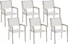 BELIANI Gartenstühle 6er Set Weiß Polyester Edelstahl Produktbild-Vorschau 1