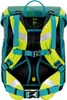 The back of a backpack is shown, highlighting its straps and padding. Produktbild-Vorschau