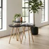 Carenza Home 3er Beistelltisch Set Rund Schwarz Marmor Produktbild-Vorschau 4