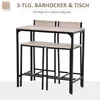 HOMCOM Bartisch Set 3-teilig, Esstisch mit 2 Barhocker, Produktbild-Vorschau 5