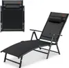 COSTWAY Chaise longue pliante, Chaise longue de jardin avec Voir les images du produit 8