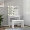 súprava toaletného stolíka vidaXL s LED bielym dreveným Náhľad obrázku produktu 3