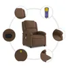 masážne kreslo vidaXL Brown Fabric Náhľad obrázku produktu 8