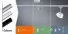 An illustration showing the customization options for a lighting system, including color choices and different fixture types. Náhľad obrázku produktu