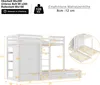A diagram of a white bunk bed with dimensions and specifications. Produktbild-Vorschau