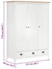 vidaXL Šatníková skriňa s 3 dverami Hill White 127x50x170 Náhľad obrázku produktu 4