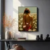 Malen nach Zahlen Frau im Blumenfeld 40x50 cm - Leinwand Produktbild-Vorschau 2