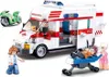 A toy ambulance set with figures and a motorcycle. Náhľad obrázku produktu