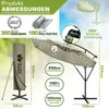 tillvex ombrellone a sbalzo in alluminio marrone LED solare Anteprima dell’immagine prodotto 2