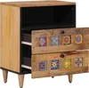 vidaXL Table de chevet Nature 50 x 33 x 62 cm Bois massif Voir les images du produit 1