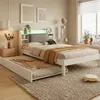 Holzbett 120x200 cm mit Ausziehbett 90x190 cm, weißes Produktbild-Vorschau 6