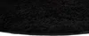 A close-up view of a black, round rug with a textured surface and a dark border. Voir les images du produit