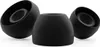 Three black silicone earbud tips are arranged in a cluster on a white background. Voir les images du produit